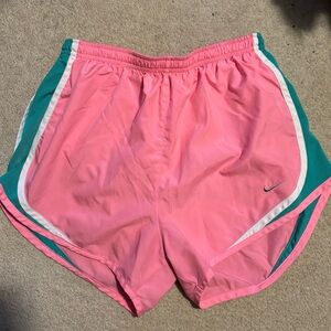 Nike Dri Fit Pink and Green Shorts Small